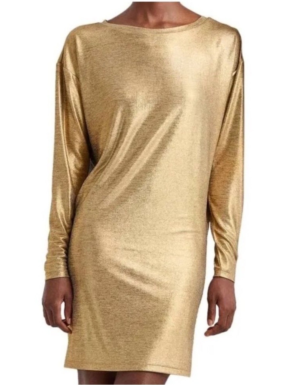 NWT $125 Lauren Ralph Lauren Gold Foil Dress - XS TP